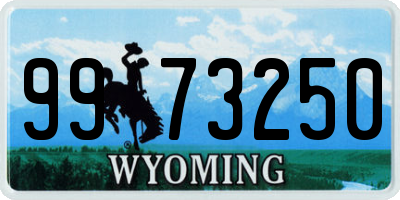 WY license plate 9973250