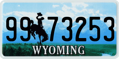 WY license plate 9973253