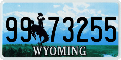 WY license plate 9973255