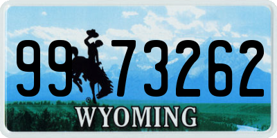 WY license plate 9973262