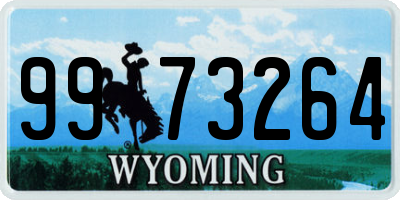 WY license plate 9973264