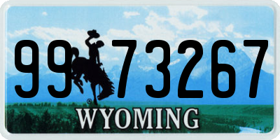 WY license plate 9973267