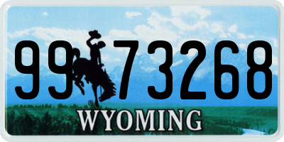 WY license plate 9973268
