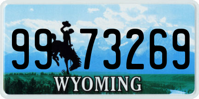 WY license plate 9973269