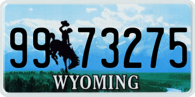 WY license plate 9973275