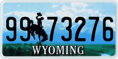 WY license plate 9973276