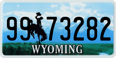 WY license plate 9973282