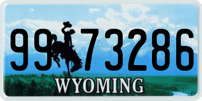 WY license plate 9973286