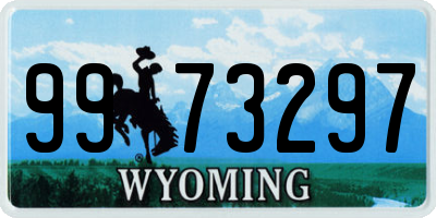 WY license plate 9973297