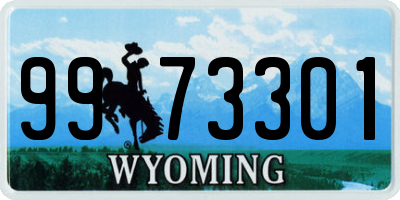 WY license plate 9973301