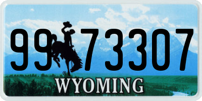 WY license plate 9973307