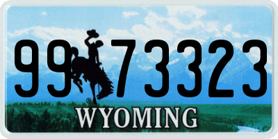 WY license plate 9973323