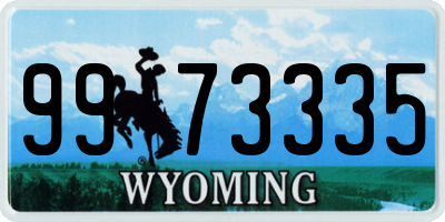 WY license plate 9973335