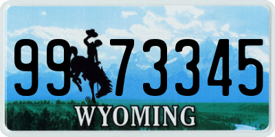 WY license plate 9973345