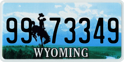 WY license plate 9973349