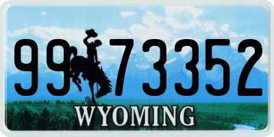 WY license plate 9973352