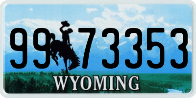 WY license plate 9973353