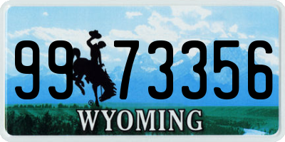 WY license plate 9973356