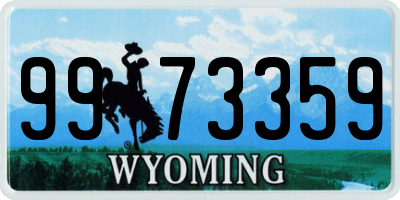 WY license plate 9973359