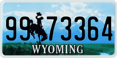 WY license plate 9973364