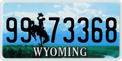 WY license plate 9973368