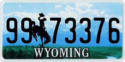 WY license plate 9973376