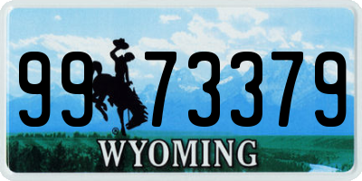 WY license plate 9973379