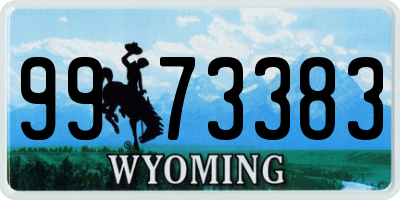 WY license plate 9973383