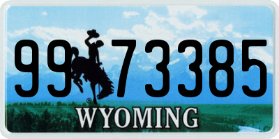 WY license plate 9973385