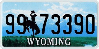 WY license plate 9973390