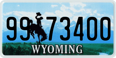 WY license plate 9973400