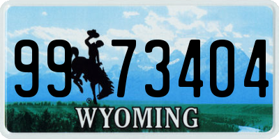 WY license plate 9973404