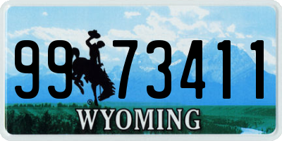 WY license plate 9973411