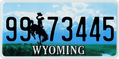 WY license plate 9973445