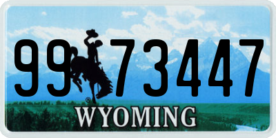 WY license plate 9973447