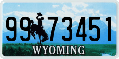 WY license plate 9973451