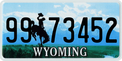 WY license plate 9973452