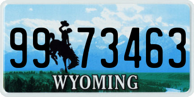 WY license plate 9973463