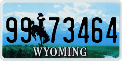 WY license plate 9973464