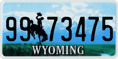 WY license plate 9973475