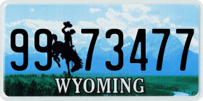 WY license plate 9973477