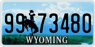 WY license plate 9973480