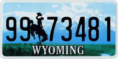 WY license plate 9973481