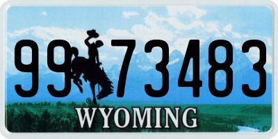WY license plate 9973483