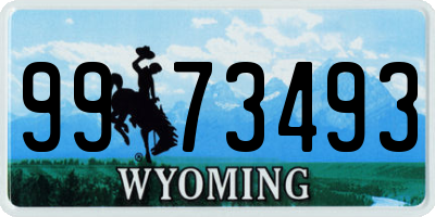 WY license plate 9973493