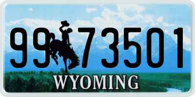 WY license plate 9973501