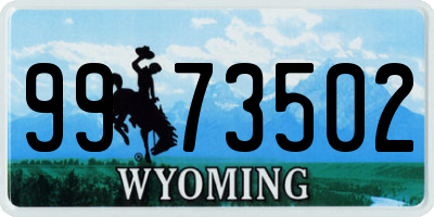 WY license plate 9973502