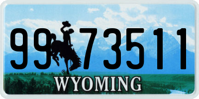 WY license plate 9973511