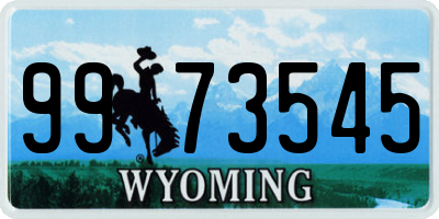 WY license plate 9973545