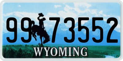 WY license plate 9973552